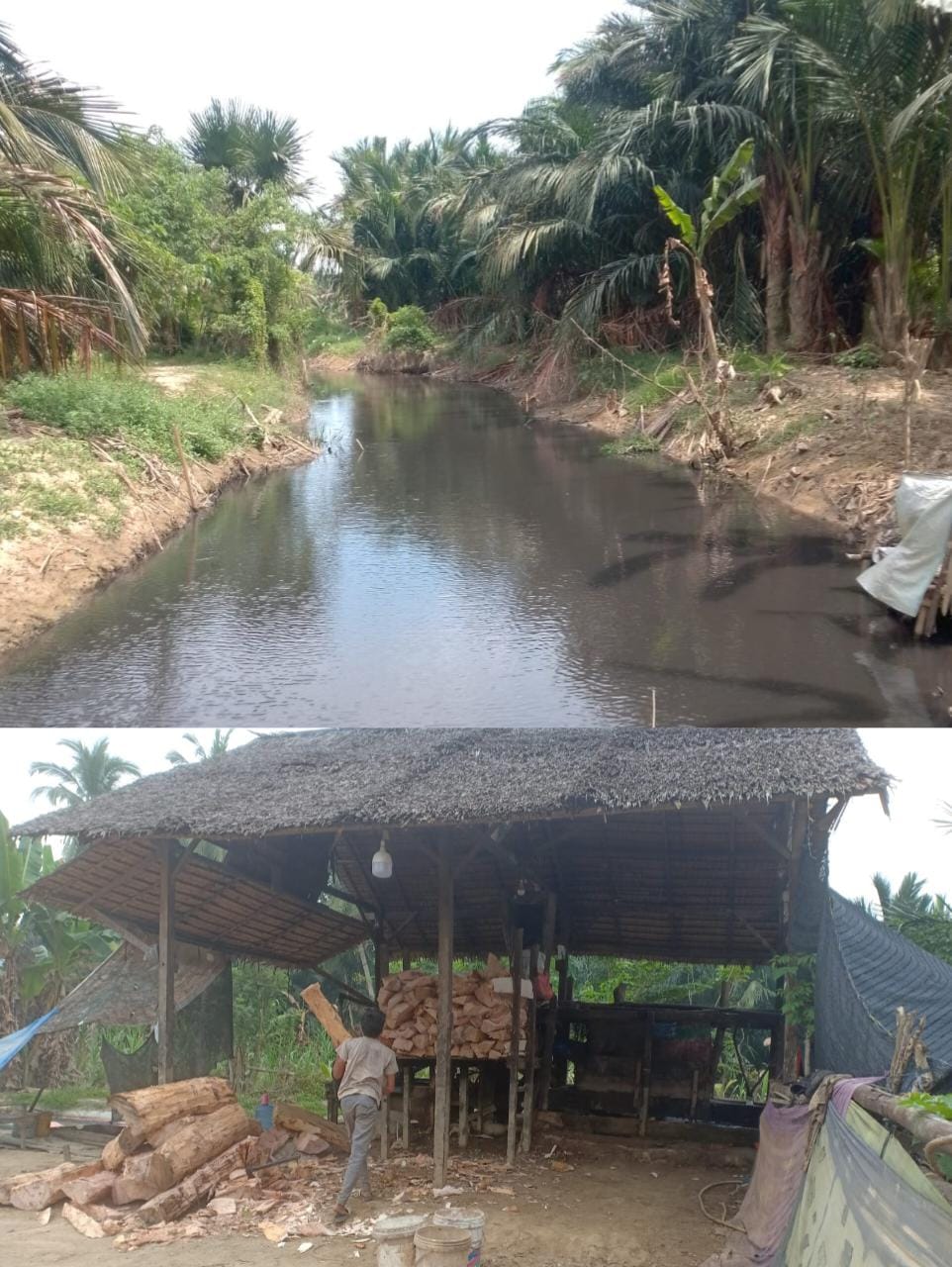 Foto: Pabrik Sagu dan Air Sungai di Baktiya, Dok. Humas Polres Aceh Utara