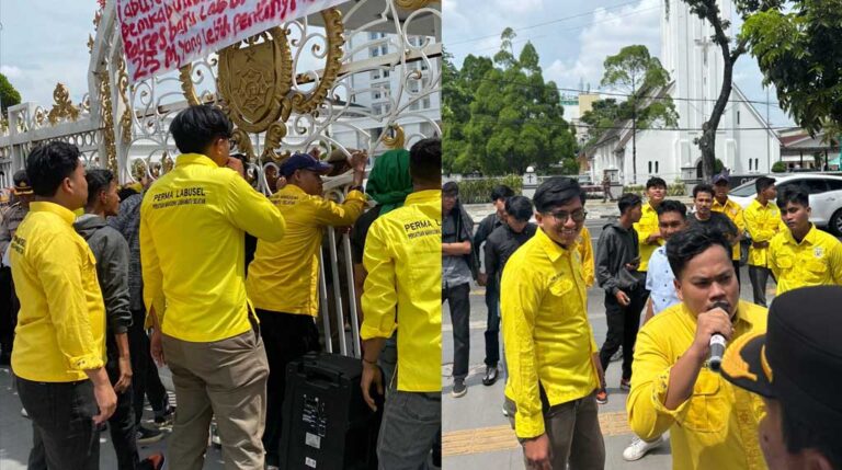 Aliansi PERMA LABUSEL Serbu Kantor Gubsu, Soroti Mandegnya Pilkades dan Hibah Polres Rp 25 Miliar