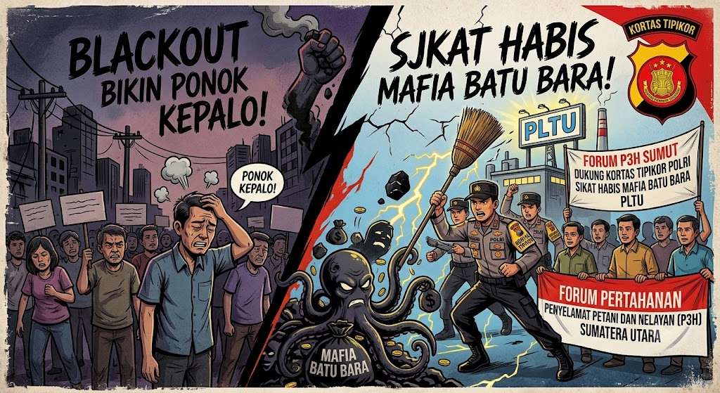 Blackout Bikin Ponok Kepalo! Forum P3H Sumut Dukung Kortas Tipikor Polri Sikat Habis Mafia Batu Bara PLTU